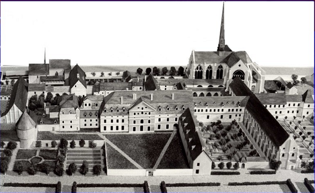 Abbaye de Chelles en 1688  Maquette au muse A Bonno
